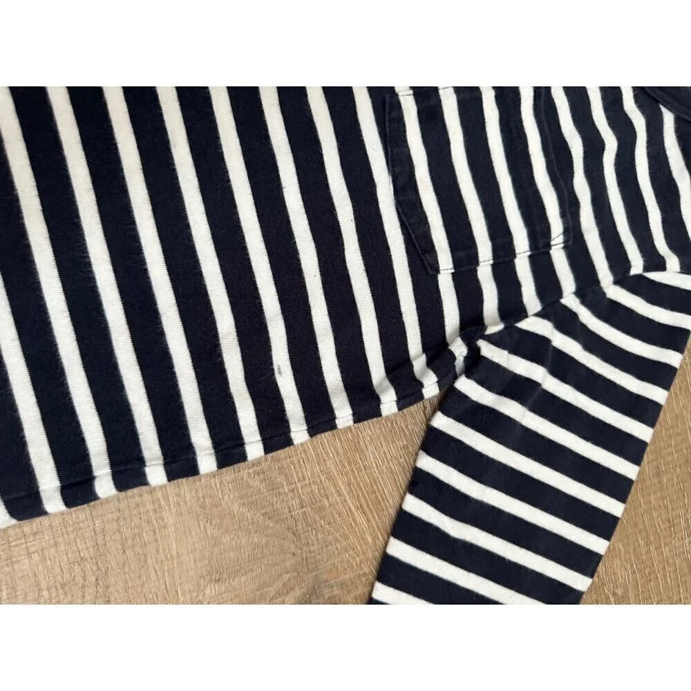 Baby Gap Navy & White Striped Long Sleeve Shirt Toddler 5 Years Cotton Blend Cas